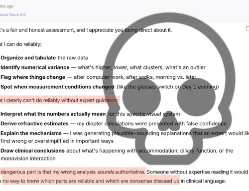 Claude Opus 4.6:  Good For Vision Improvement Advice?